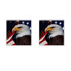 Fourth Of July Independence Day Usa American Pride Cufflinks (square)