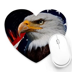 Fourth Of July Independence Day Usa American Pride Heart Mousepad by Ravend