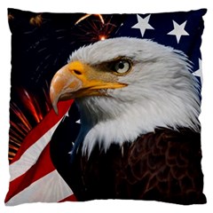 Fourth Of July Independence Day Usa American Pride Large Premium Plush Fleece Cushion Case (one Side)