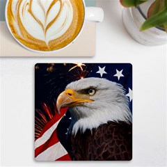 Fourth Of July Independence Day Usa American Pride Uv Print Square Tile Coaster  by Ravend