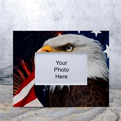 Fourth Of July Independence Day Usa American Pride White Tabletop Photo Frame 4 x6  by Ravend