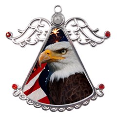 Fourth Of July Independence Day Usa American Pride Metal Angel With Crystal Ornament