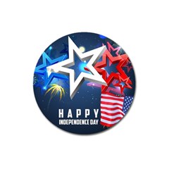 4th Of July Happy Usa Independence Day Magnet 3  (round) by Ravend