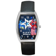 4th Of July Happy Usa Independence Day Barrel Style Metal Watch by Ravend