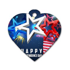 4th Of July Happy Usa Independence Day Dog Tag Heart (one Side) by Ravend