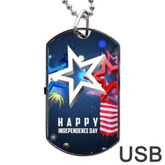 4th Of July Happy Usa Independence Day Dog Tag Usb Flash (one Side) by Ravend