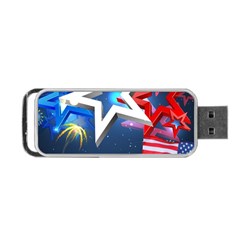 4th Of July Happy Usa Independence Day Portable Usb Flash (one Side) by Ravend