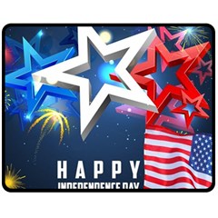 4th Of July Happy Usa Independence Day Two Sides Fleece Blanket (medium) by Ravend