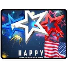 4th Of July Happy Usa Independence Day Two Sides Fleece Blanket (large) by Ravend