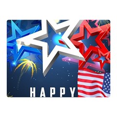 4th Of July Happy Usa Independence Day Two Sides Premium Plush Fleece Blanket (mini) by Ravend