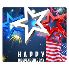 4th Of July Happy Usa Independence Day Two Sides Premium Plush Fleece Blanket (small) by Ravend