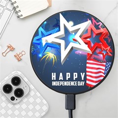 4th Of July Happy Usa Independence Day Wireless Fast Charger(black) by Ravend