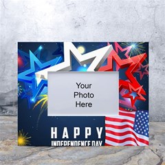 4th Of July Happy Usa Independence Day White Tabletop Photo Frame 4 x6  by Ravend