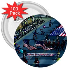 July 4th Parade Independence Day 3  Buttons (100 Pack)  by Ravend