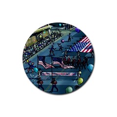 July 4th Parade Independence Day Rubber Coaster (round) by Ravend