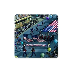 July 4th Parade Independence Day Square Magnet by Ravend