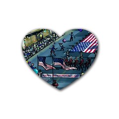 July 4th Parade Independence Day Rubber Heart Coaster (4 Pack) by Ravend