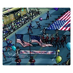 July 4th Parade Independence Day Two Sides Premium Plush Fleece Blanket (small) by Ravend