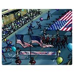 July 4th Parade Independence Day Two Sides Premium Plush Fleece Blanket (Medium) 60 x50  Blanket Back