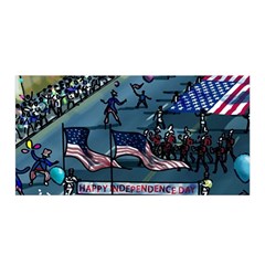 July 4th Parade Independence Day Satin Wrap 35  X 70  by Ravend