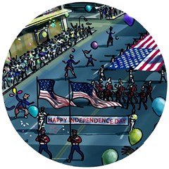 July 4th Parade Independence Day Wooden Puzzle Round by Ravend