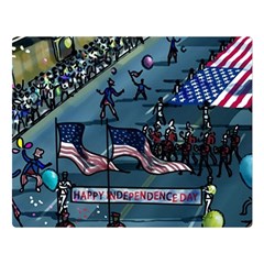 July 4th Parade Independence Day Premium Plush Fleece Blanket (large) by Ravend