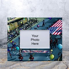 July 4th Parade Independence Day White Tabletop Photo Frame 4 x6  by Ravend