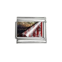 Independence Day Background Abstract Grunge American Flag Italian Charm (9mm) by Ravend