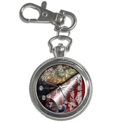 Independence Day Background Abstract Grunge American Flag Key Chain Watches by Ravend