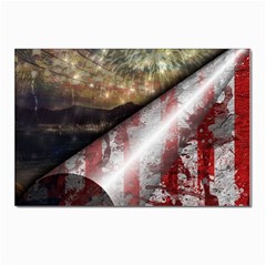 Independence Day Background Abstract Grunge American Flag Postcards 5  X 7  (pkg Of 10) by Ravend