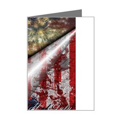 Independence Day Background Abstract Grunge American Flag Mini Greeting Card by Ravend