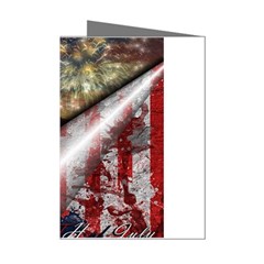 Independence Day Background Abstract Grunge American Flag Mini Greeting Cards (pkg Of 8) by Ravend