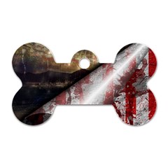 Independence Day Background Abstract Grunge American Flag Dog Tag Bone (two Sides) by Ravend