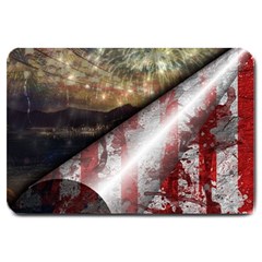 Independence Day Background Abstract Grunge American Flag Large Doormat by Ravend