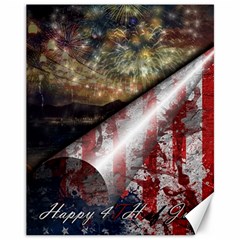 Independence Day Background Abstract Grunge American Flag Canvas 11  X 14  by Ravend