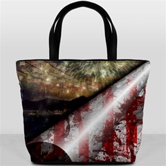 Independence Day Background Abstract Grunge American Flag Bucket Bag by Ravend