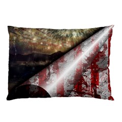 Independence Day Background Abstract Grunge American Flag Pillow Case by Ravend