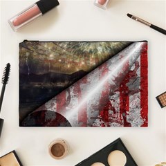 Independence Day Background Abstract Grunge American Flag Cosmetic Bag (large) by Ravend