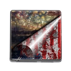 Independence Day Background Abstract Grunge American Flag Memory Card Reader (square 5 Slot) by Ravend