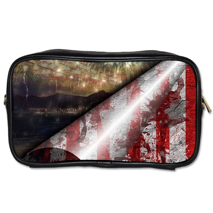 Independence Day Background Abstract Grunge American Flag Toiletries Bag (One Side)