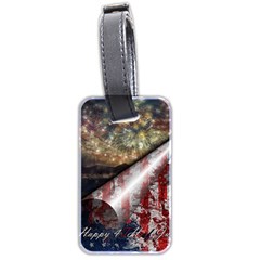 Independence Day Background Abstract Grunge American Flag Luggage Tag (two Sides) by Ravend