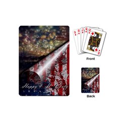 Independence Day Background Abstract Grunge American Flag Playing Cards Single Design (mini) by Ravend