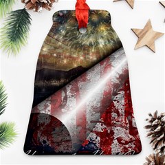 Independence Day Background Abstract Grunge American Flag Bell Ornament (two Sides) by Ravend