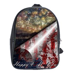 Independence Day Background Abstract Grunge American Flag School Bag (xl) by Ravend