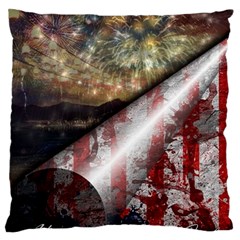 Independence Day Background Abstract Grunge American Flag Standard Premium Plush Fleece Cushion Case (one Side) by Ravend