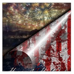 Independence Day Background Abstract Grunge American Flag Square Satin Scarf (36  X 36 ) by Ravend