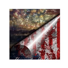 Independence Day Background Abstract Grunge American Flag Square Satin Scarf (30  X 30 ) by Ravend