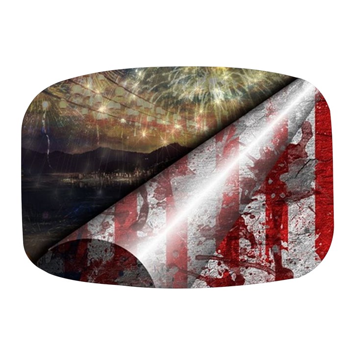 Independence Day Background Abstract Grunge American Flag Mini Square Pill Box