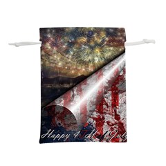 Independence Day Background Abstract Grunge American Flag Lightweight Drawstring Pouch (s) by Ravend