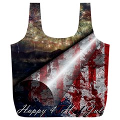 Independence Day Background Abstract Grunge American Flag Full Print Recycle Bag (xxl) by Ravend